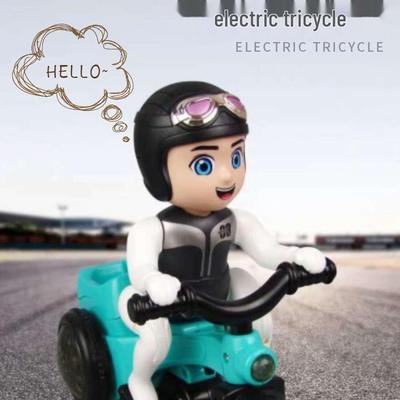 Children's 360-Degree Rotating Electric Tricycle Toy with Lights and Music.