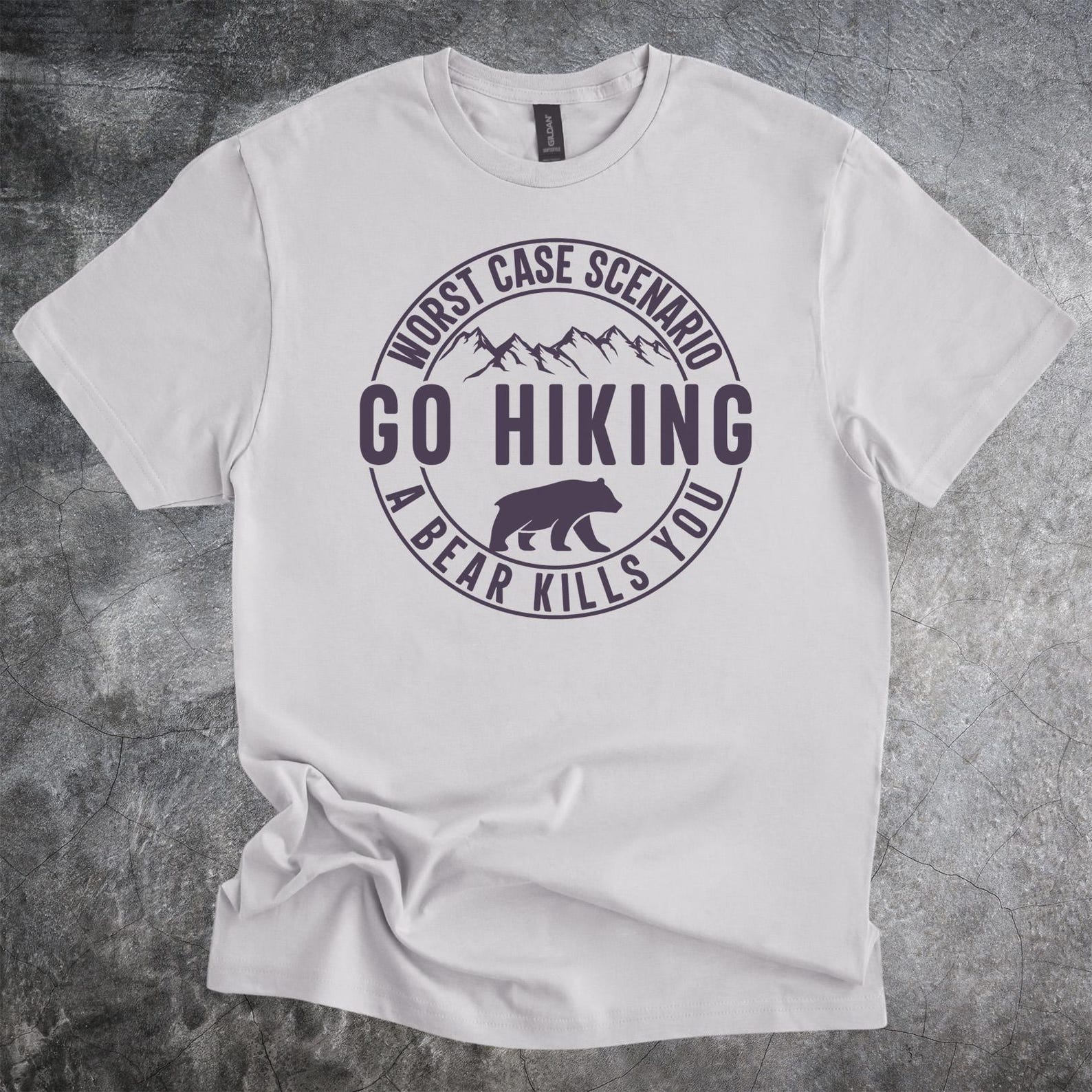 Go Hiking Worst Case Scenario Bear Graphic Shirt Outdoor Adventure Tshirt 160