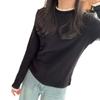 Women's Lace Splice Half-High Collar Base Shirt, Autumn/Winter, De Rong Fleece, Double-Sided Brushed, Slim-Fit, Long-Sleeve Top.