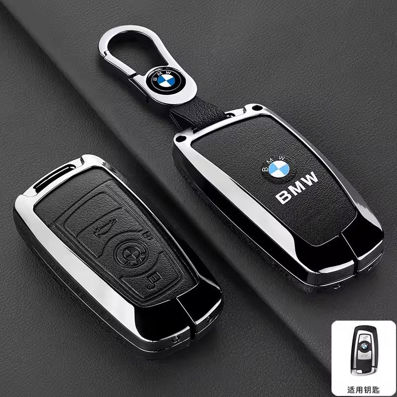 Zinc Alloy Leather Car Remote Key Case Cover for BMW 1 3 5 7 Series X1 X3 X4 X5 F10 F15 F16 F20 F30 F18 F25 M3 M4 E34 Sticker