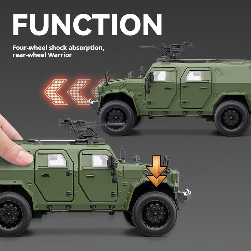 1:20 Dongfeng Mengshi gepanzertes Fahrzeug Simulation Legierung Auto Modell Lenkung Stoßdämpfung Bewaffnetes Geländefahrzeug Licht & Ton