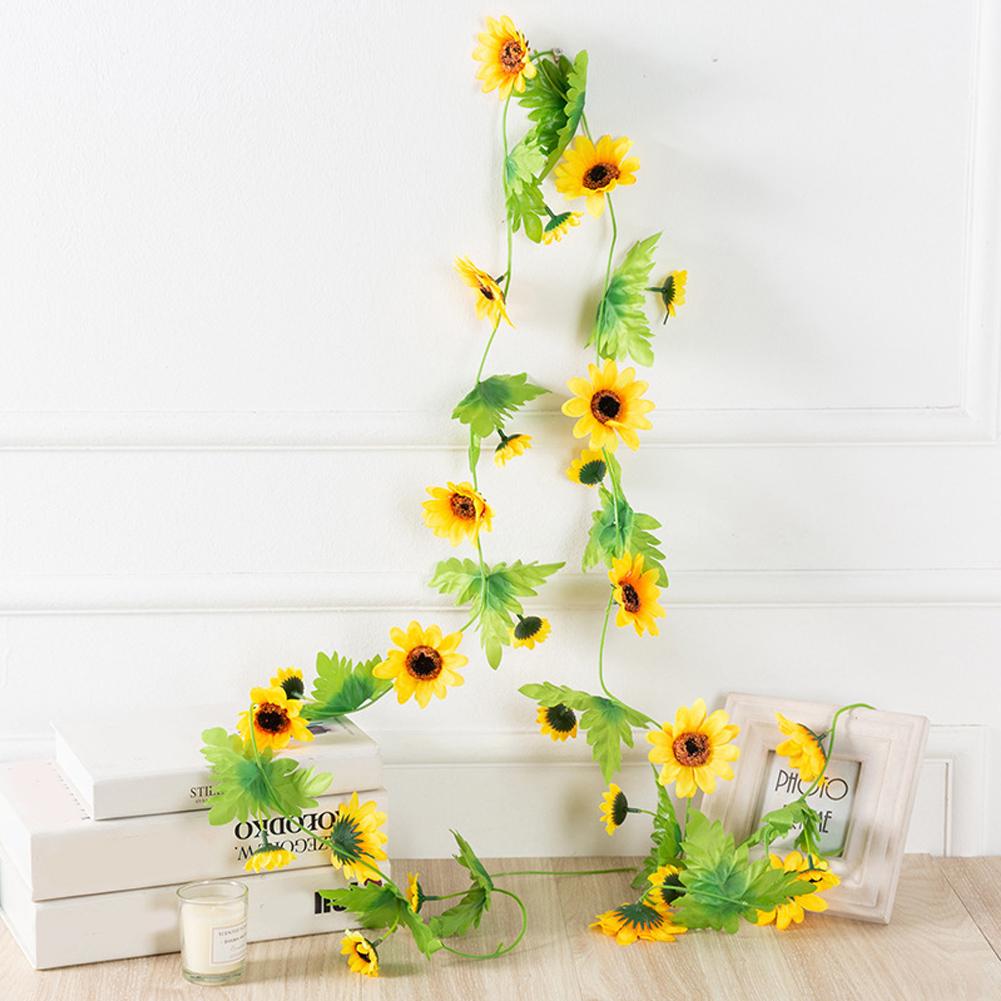 Long-lasting Artificial Flower Garland Sunflower Vine Garland Maintenance-free