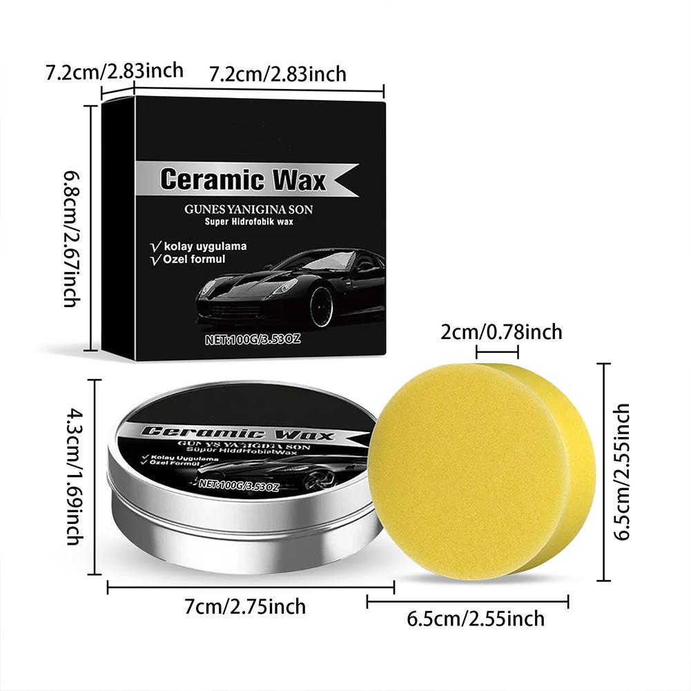 100g Black Car Wax Crystal Electroplating, Waterproof And Hydrophobic Coating, Enhances Gloss And Protection Car Polish set