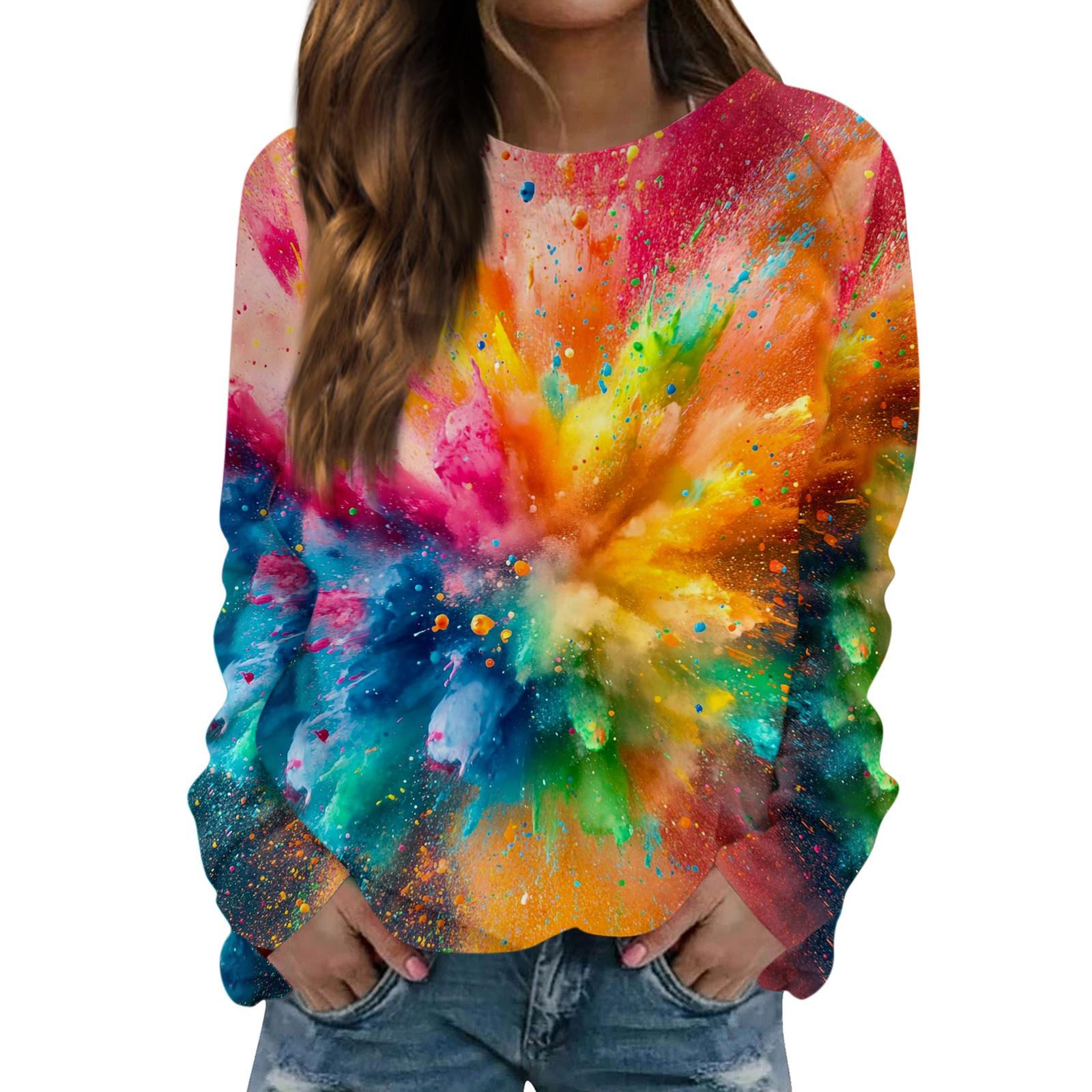 

Женский модный повседневный свитер с круглым вырезом и длинными рукавами с принтом XL жёлтый