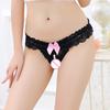 Erotic Girls Crotchless Gifts Lingerie Sexy Underwear Temptation Female Massaging Pearl Open crotch Women Panties G Strings Bead Laces Hot  Unique
