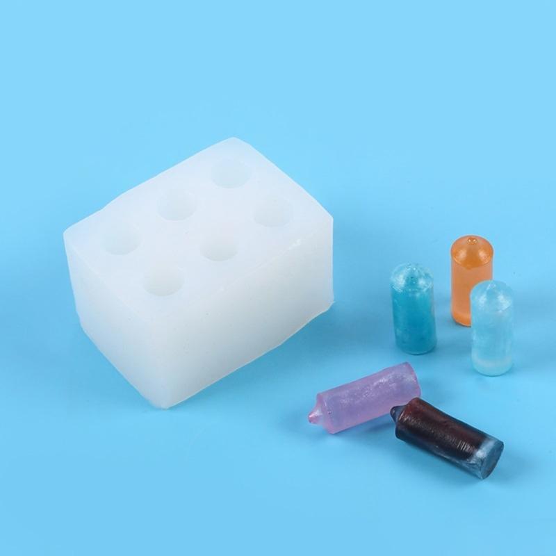 Small Column Candle Resin Mold DIY Cake Baking Decor 6-Cavity Mini Candle Moulds