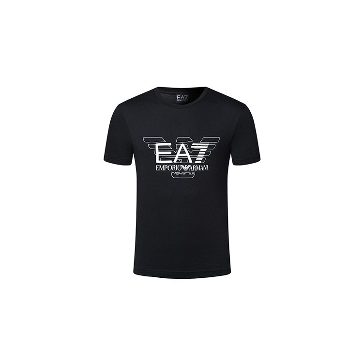 Emporio Armani EA7 Printed Short Sleeve T-Shirt Men Tops Black 3ZPT45-PJ30Z-1200 L