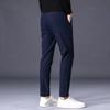 Autumn Winter Warm Men's Fleece Pants Thick Business Stretch Slim Fit Elastic Waist Jogger Classic Trousers Male
