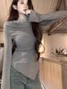 Korean Style One-Shoulder Sexy Autumn Slim-Fit Long Sleeve Top