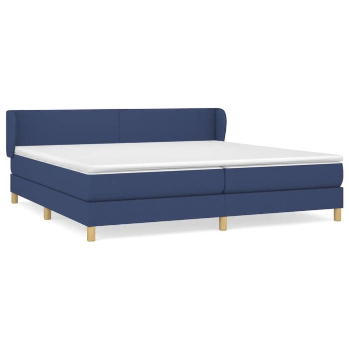 Maison Exclusive - Sommier à lattes de lit avec matelas Bleu 200x200 cm Tissu