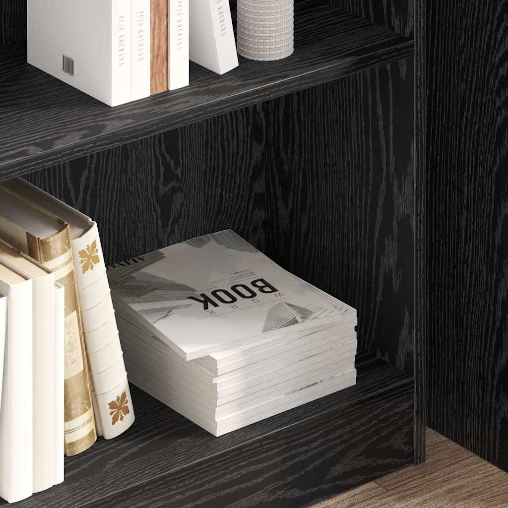 Bookshelf Black Oak Look 80 x 24 x 76 cm Engineered Wood