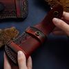Top Grain Cowhide Leather Folding Knife Sheath Carved Leather Case Scabbard Tool Flashlight Belt Loop Case Hunt Camp Equipment