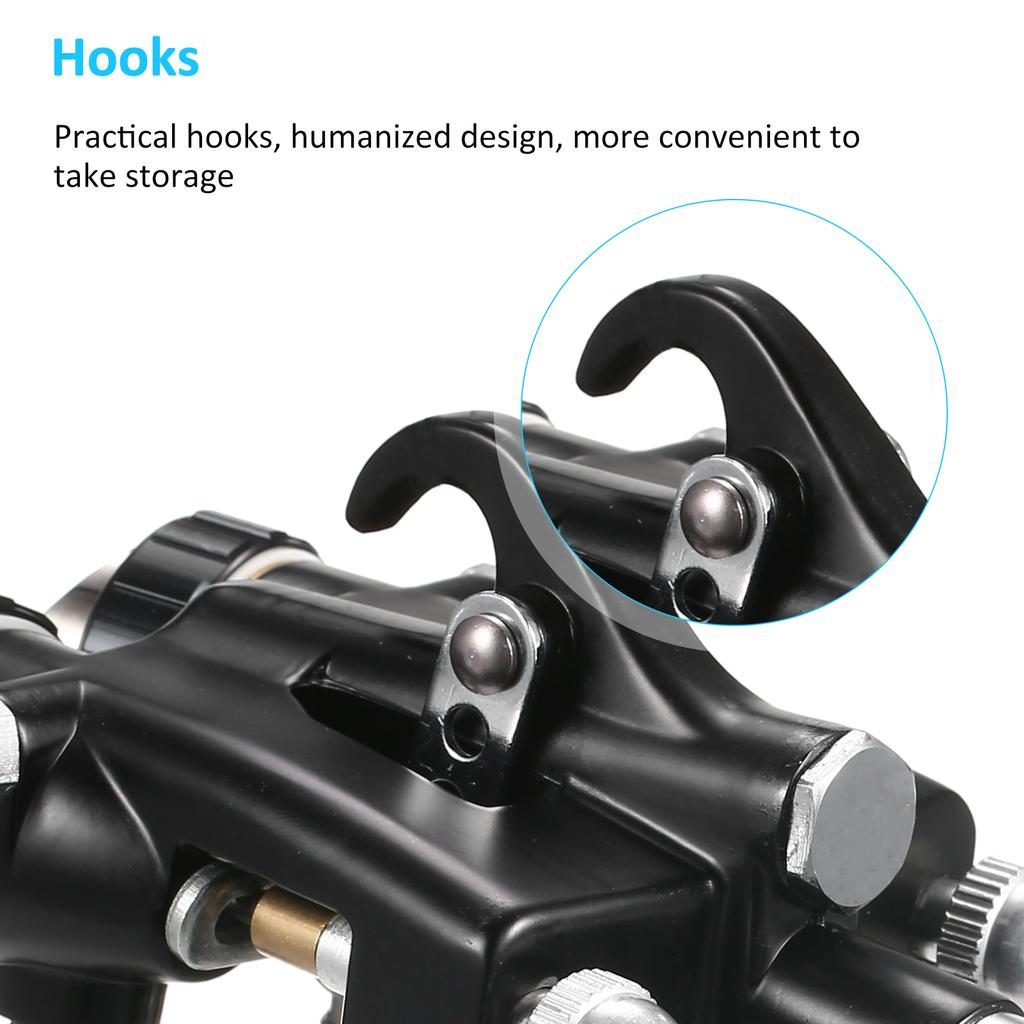 Double 1.4mm Nozzle Dual Heads Two Component Mirror Effect Silver Chrome Air Powered Spray Machine Professional Air