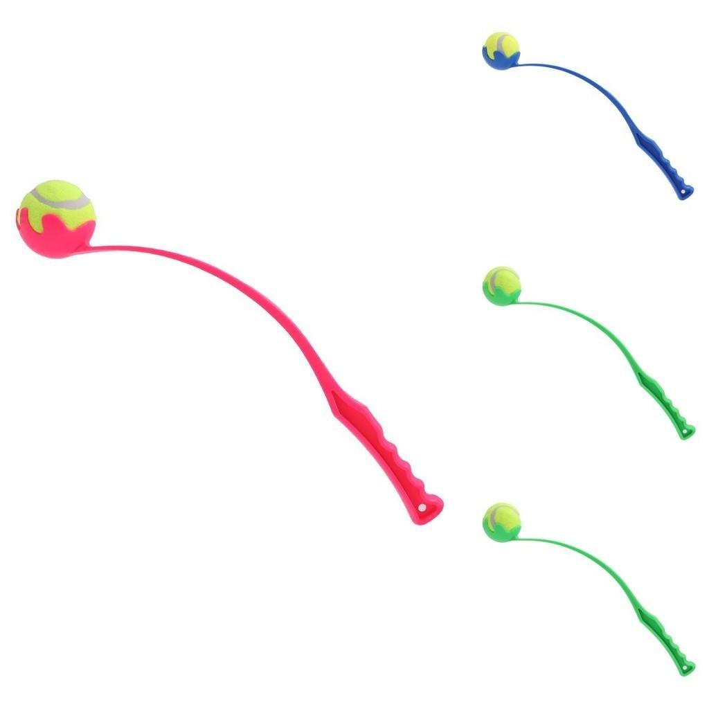 Dog Toy Ball Throwing Stick Interactive Outdoor Pet Training Tennis Ball Launcher