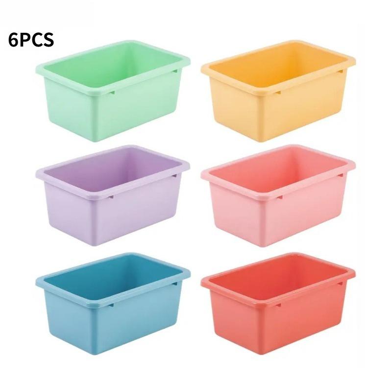 3/6pcs Colorful Plastic Desktop Storage Boxes