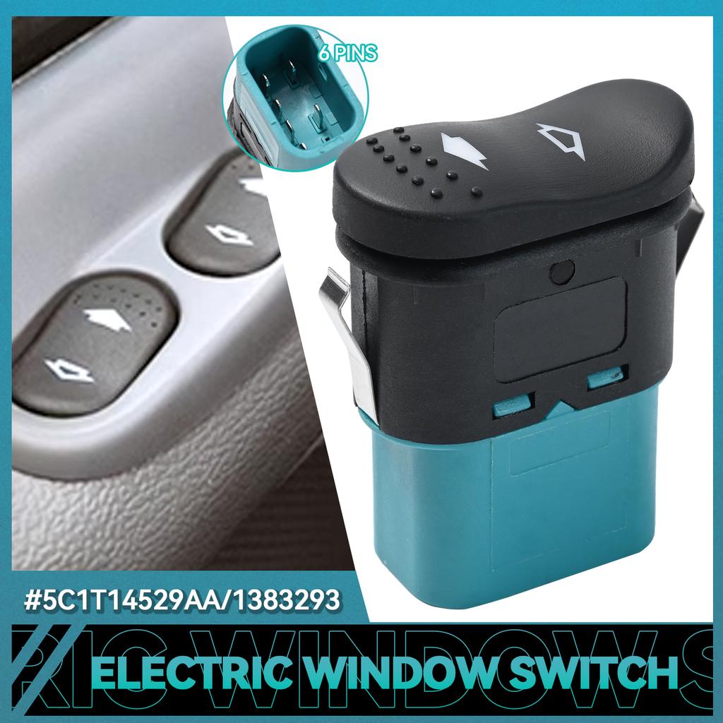 Electric Door Window Rocker Control Switch Button Front Left & Right Single For Ford Transit MK7 2006-2013 1383293 5C1T14529AA