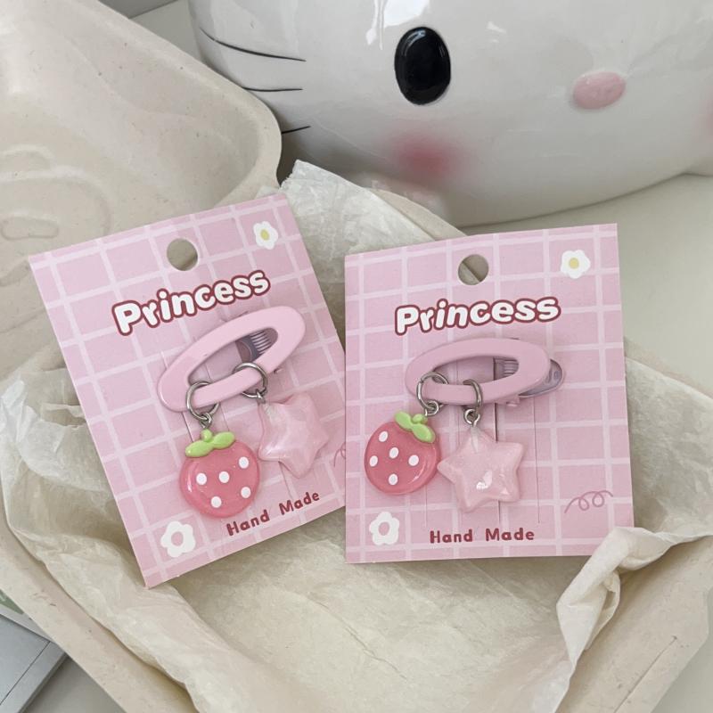 Pendant Jelly Strawberry Star Oval Clip Soft Cute Ins Girl Sweet Hair Clip Five-Pointed Star Hair Accessories Hairpin