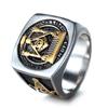 Hip Hop 1pc 316L Stainless Steel Men's Retro Ring AG Masonic Ring Boyfriend Gift Festival Gifts Jewelry Wholesale