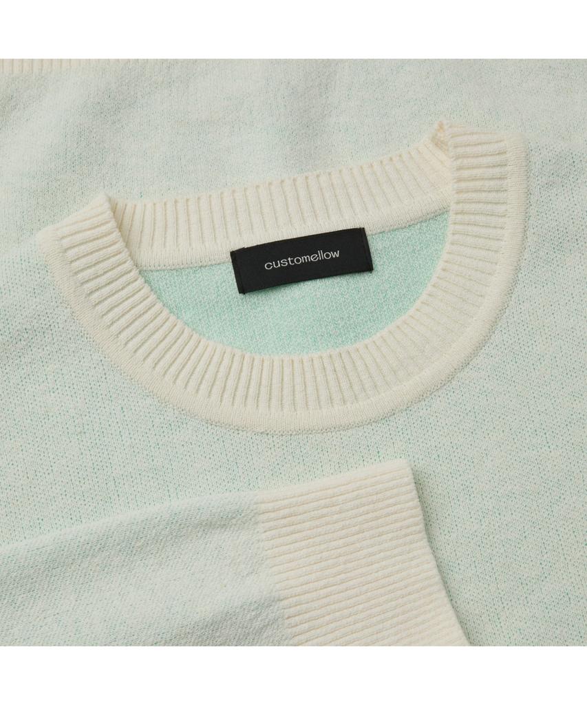 Keoseuuteommellou Green Two-Tone Round Neck Sweater Cwwas26221Grx