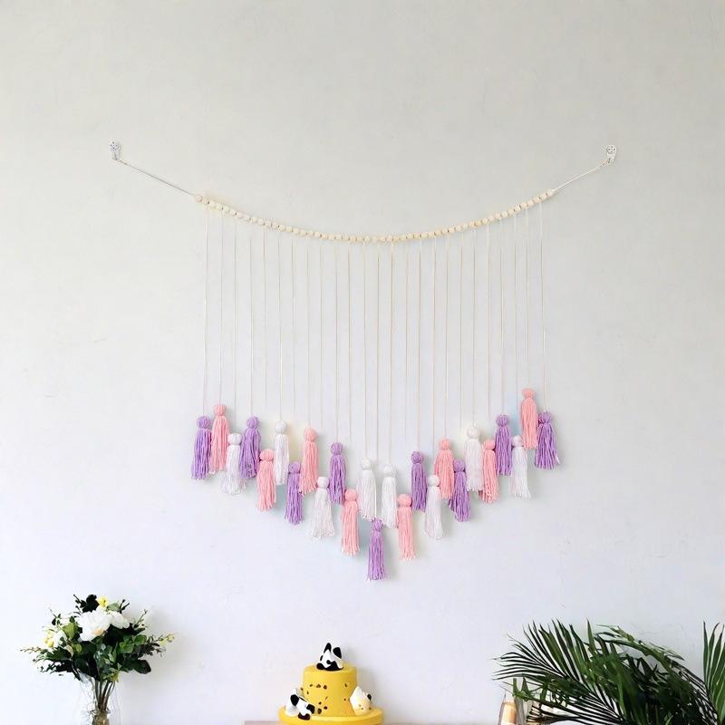 Bohemian Tassel Tapestry Wall Hanging for Children's Room Decor
