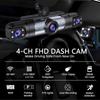 4 Channel 360°Rotate Dash Cam Wifi APP 1920* 1080P HD Car Camera Night Vision Parking Monitor G-Sensor Dashcam Black Box