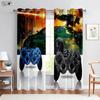 Cool Game Controller Printed Curtains Suitable For Children's Room Bedroom Game Room E-Sports Room Decorative Curtains 2 Pieces