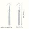 Long String Sassel Earrings Silvery Color Alloy Eardrop Accessory for Daily Occasions Perfect Jewelry  For Women Causal Decor