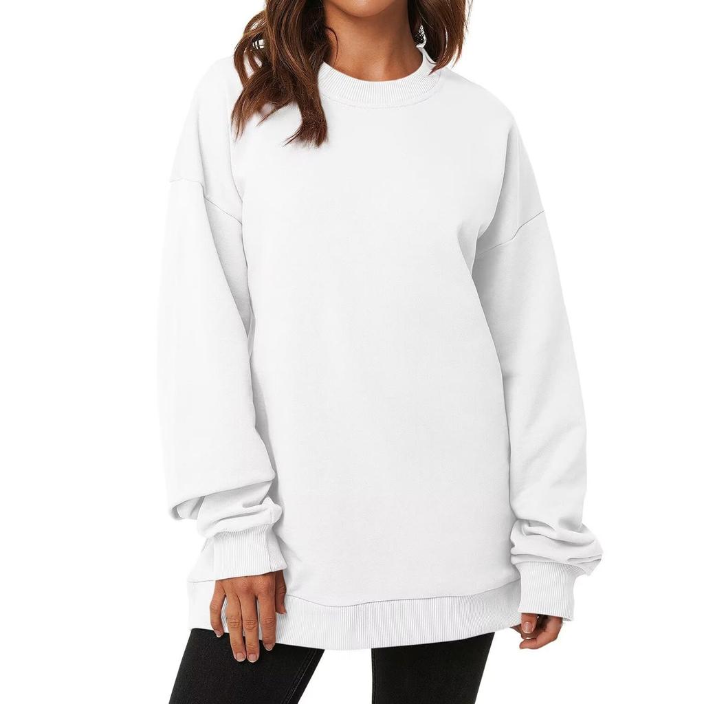Womens Oversized Crewneck Long Sleeve Sweatshirts Fall Casual Drop Sleeve Pullover Tops Loose Fit