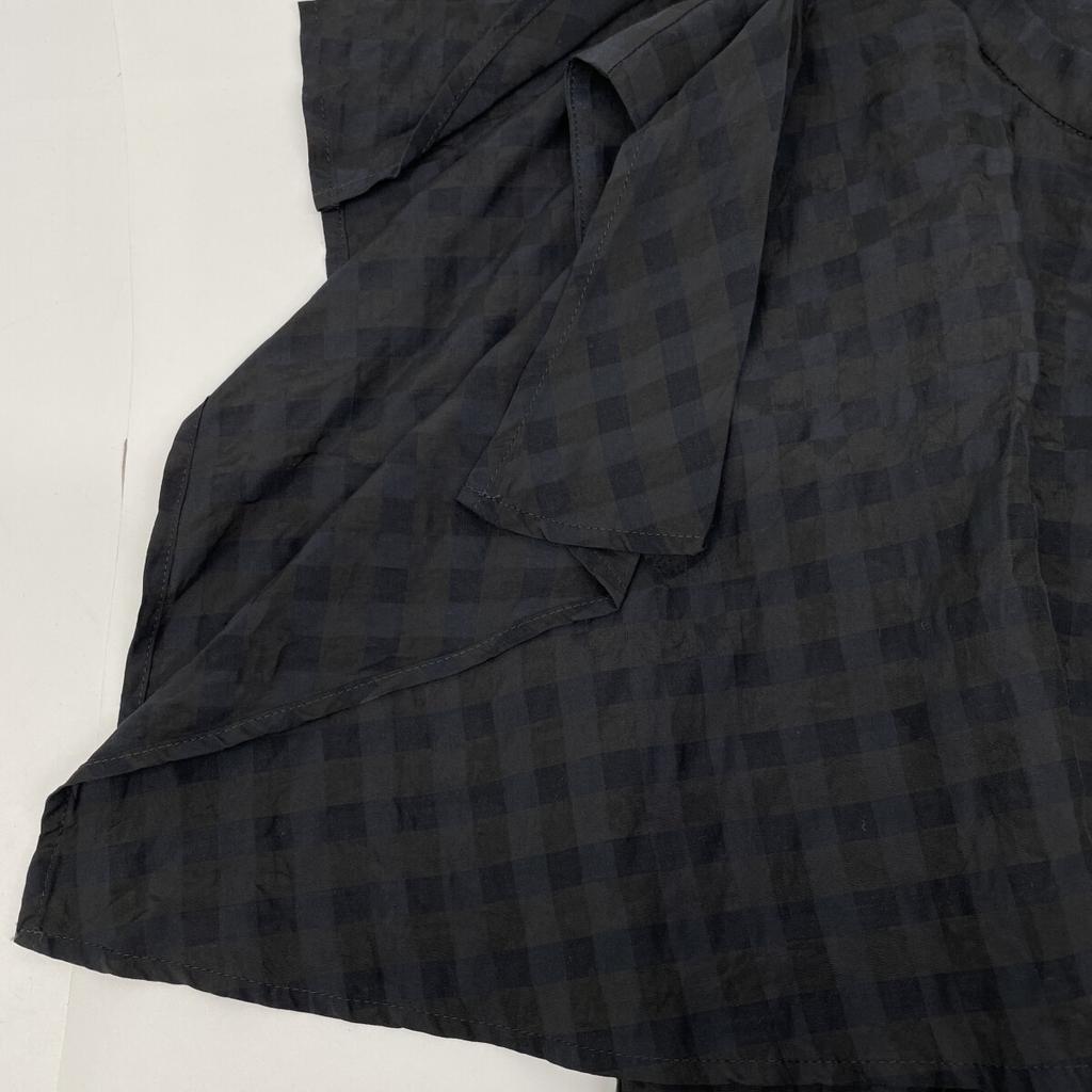 CLANE 23 Stainless Steel Black 14112-5262 Kingham Check Handkerchief One Piece Dress 0 blackUsed