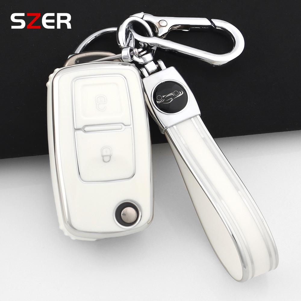 Pink Tpu Car Key Case Cover Shell For Vw Volkswagen Mk4 Bora Golf 4 5 6 Jetta Passat Polo Touran Skoda Octavia Seat 2 3 Buttons