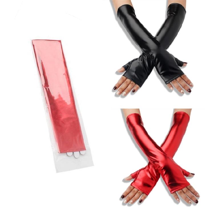 Nachtclubhandschuhe für Frauen und Mädchen Halbfinger Metallic-Handschuhe Partyzubehör