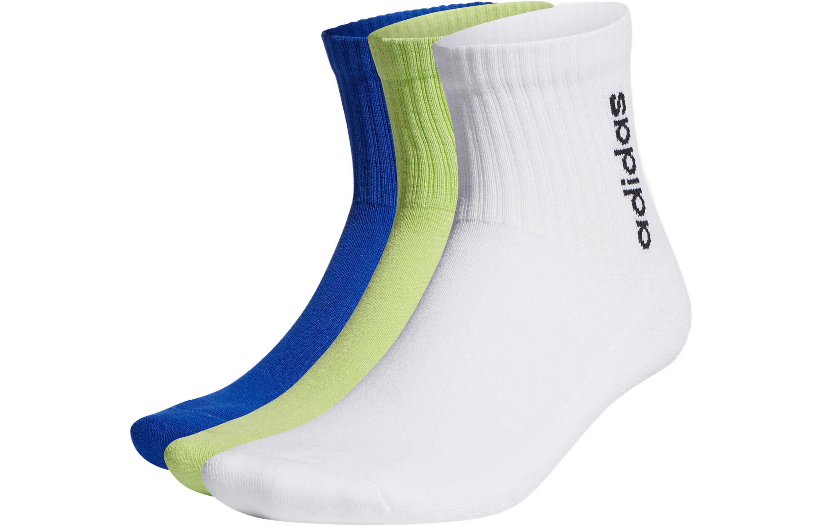 Носки Adidas Neo Crew Unisex 3 пары Белый/Зеленый/Синий HD2215 XS