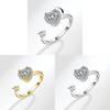 Adjustable Heartshaped Ring Copper Jewelry For Women With Zircon For Stress Relief And Fashion