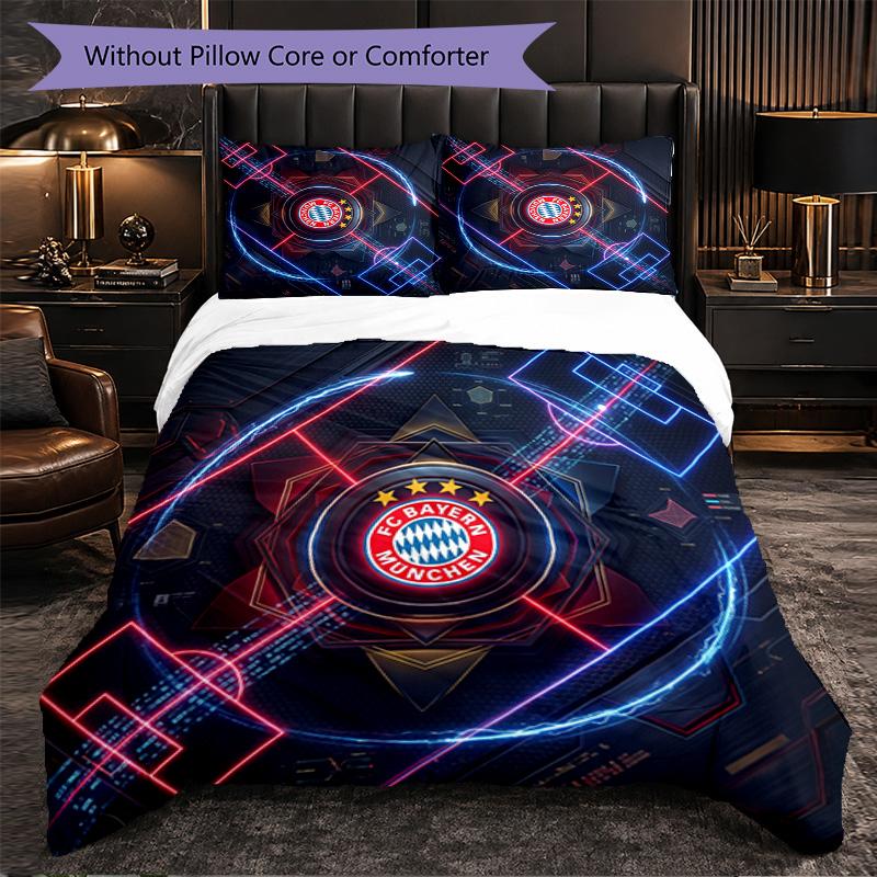 Set Biancheria da Letto Bayern Monaco Modello 3 Pezzi Morbida Copripiumino in Microfibra con Federe per Camera da Letto