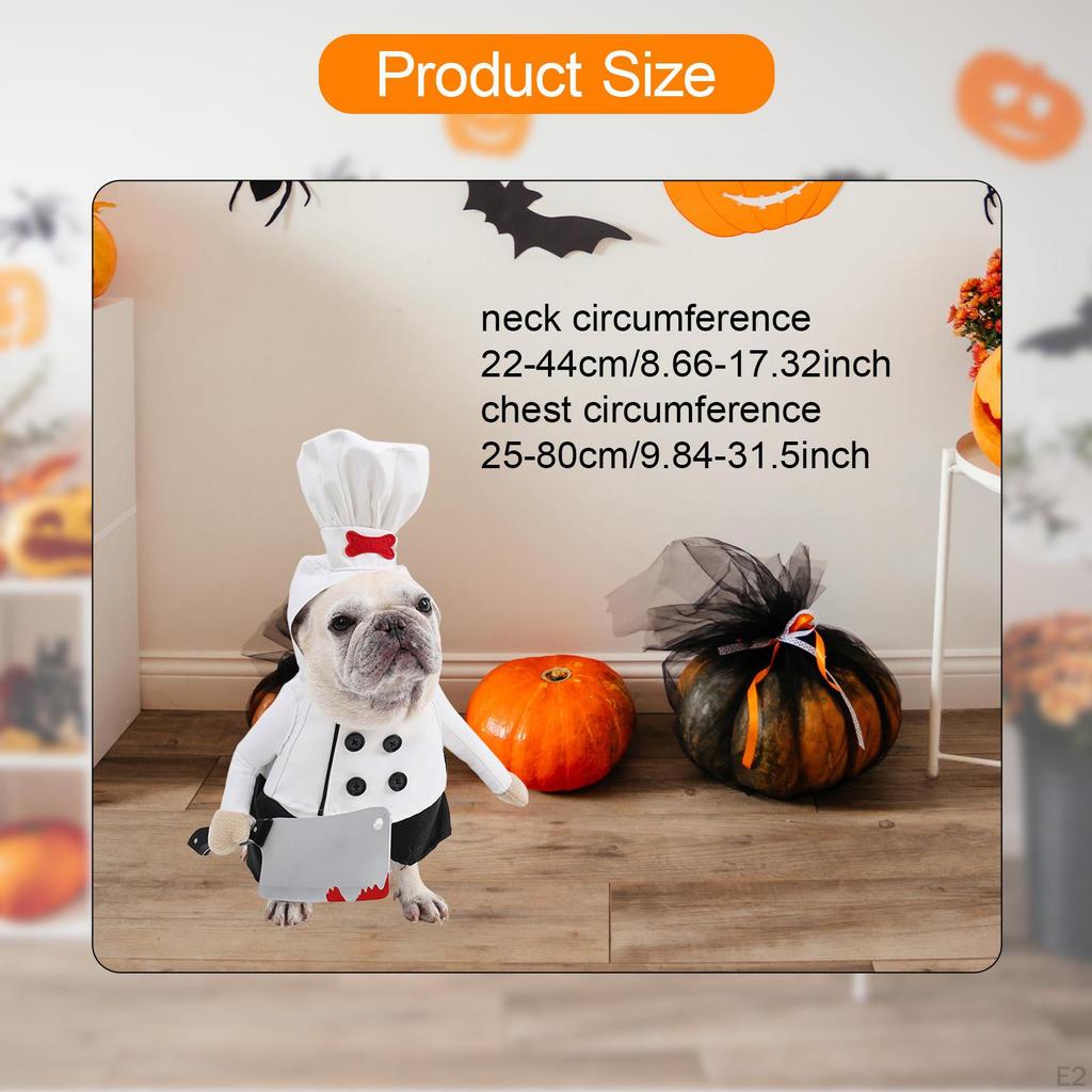 Pet Chef Hat Costume Set Cosplay Apparel Party Decoration Comfortable Dress Up Clothes