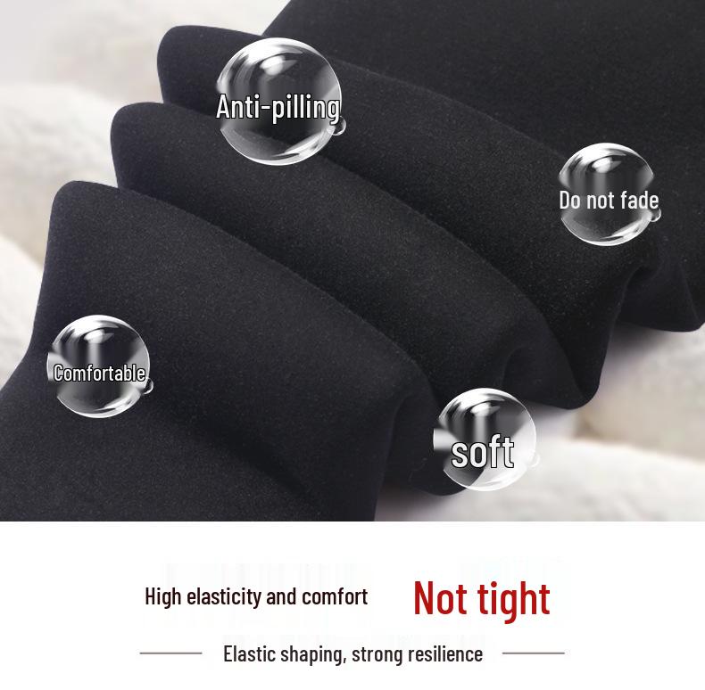 Plus Size Women's High Waist Fleece-Lined Silk Cotton Stirrup Leggings for Winter