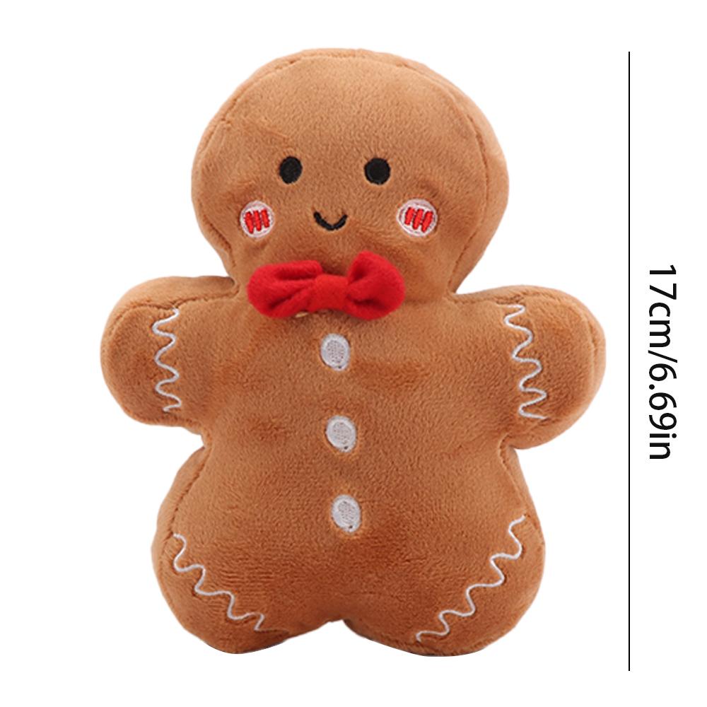 

Рождественская милая плюшевая игрушка Пряничный человечек, мягкая кукла, кукла для обнимания, подушка-печенье, рождественские подарки для детей, домашний декор 17cm коричневый