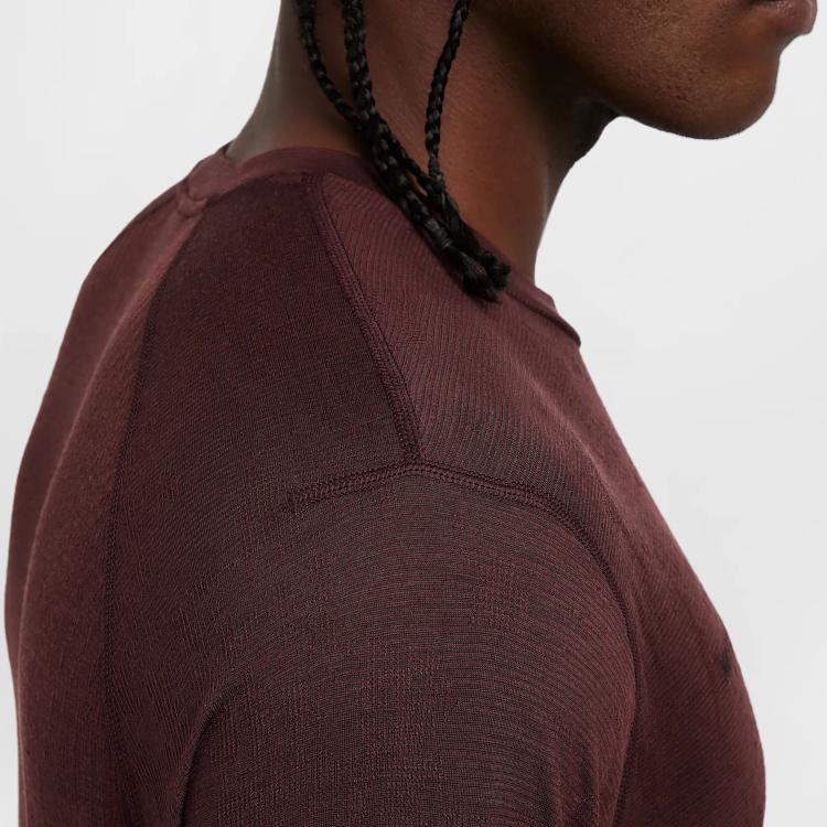 Nike Dri-FIT ADVA.P.S. FW24 Solid Comfortable Versatile Long Sleeve T-Shirt Men Tops Burgundy FZ0991-652