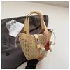 New soft and durable vintage handheld large capacity premium texture soft and durable outdoor handmade shoulder crossbody hollowed bucket bag