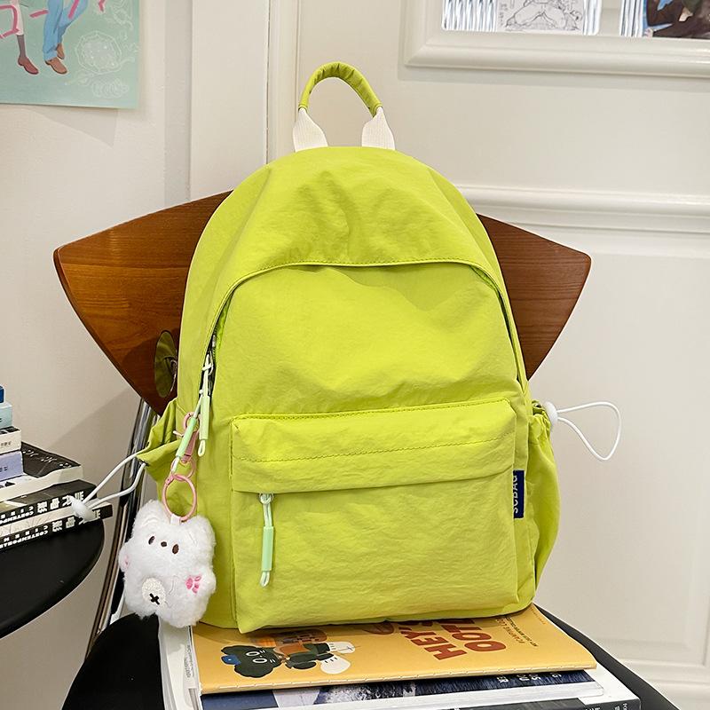 Japanese Soft Girl Bag Female Korean Version of Solid Color Joker Girl Backpack Junior High School Students High School Students Backpack.