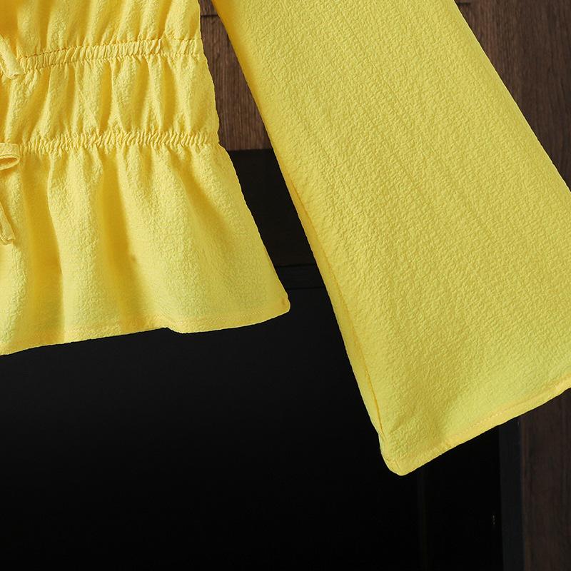 Dívčí topy Dětské oblečení Podzimní Nové Módní Mašle Ležérní Topy s dlouhým rukávem