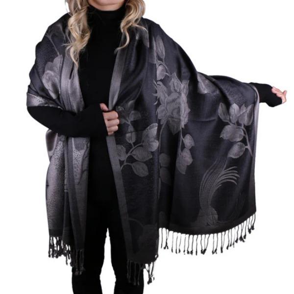 Luxury Brand Autumn And Winter Imitation Cashmere Cashmere Jacquard Fringed Shawl Dual-Purpose Scarf High-End Atmosphere Women