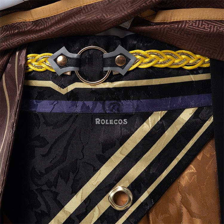 ROLECOS Game Shikanoin Heizou Cosplay Costume Brown Men Cosplay Costume Halloween Top Pant Uniform Full Set