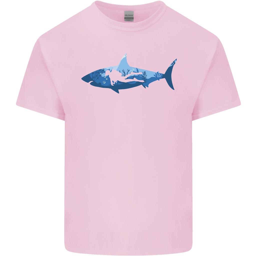 Great White Shark Scuba Diver Diving Unisexs Light Cotton TShirt