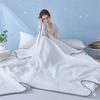 Solid Color Summer Ice Silk Quilted Quilt Thin Breathable Cooling Blanket Throw Blanket  Dormitory