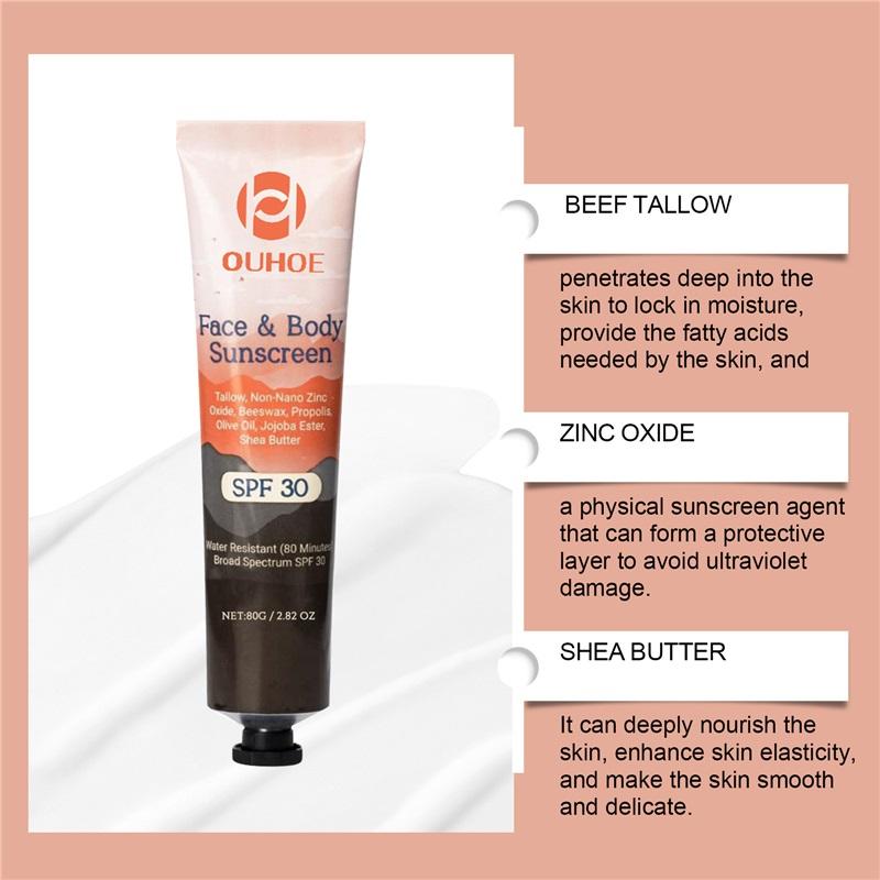 Facial Body Sunscreen SPF 30  Anti Sun Protection Effectively Lightweight Moisturizer Waterproof Refreshing Oil Control Sunblock