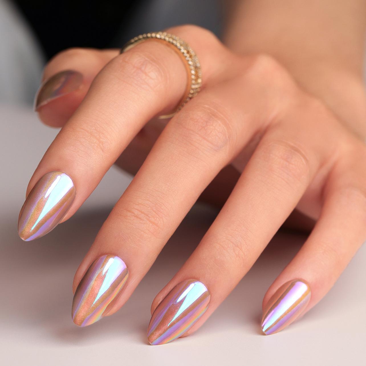 

Изготовление накладных ногтей на заказ для рисования рисунков и образцов, легкая персонализация маникюра, накладные ногти «аврора кошачий глаз», ношение ногтей