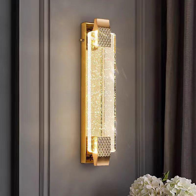 Nordic Style Luxury Crystal Glass Bedside Wall Lamp for Bedroom & Entrance