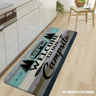 1 Pezzo Tappetino per Pavimento Effetto Legno Moderno Tappeto da Cucina in Poliestere Antiscivolo Colorato Tappeto da Interno, Per Decorazione Casa Bagno Camera da Letto Soggiorno
