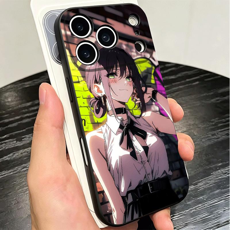 Anime Character R-Reze CSM Soft Phone Case for iPhone 16 16E 17 Air 15 Pro Max 14 Plus 13 Mini 11 12 7 Black Cover Back Shell